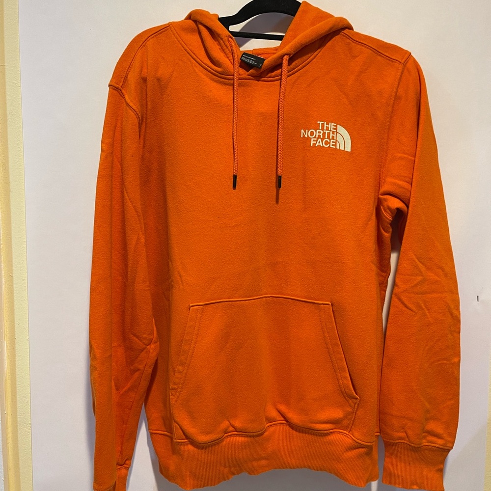 THE NORTH FACE Men`s Box Hoodie In Bright Orange Sweatshirt Size S
